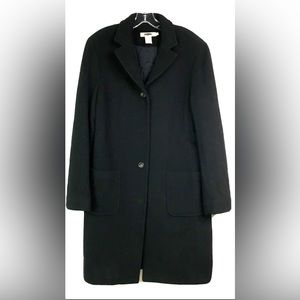 JCREW Black Wool Cashmere Car Coat with Thinsulate